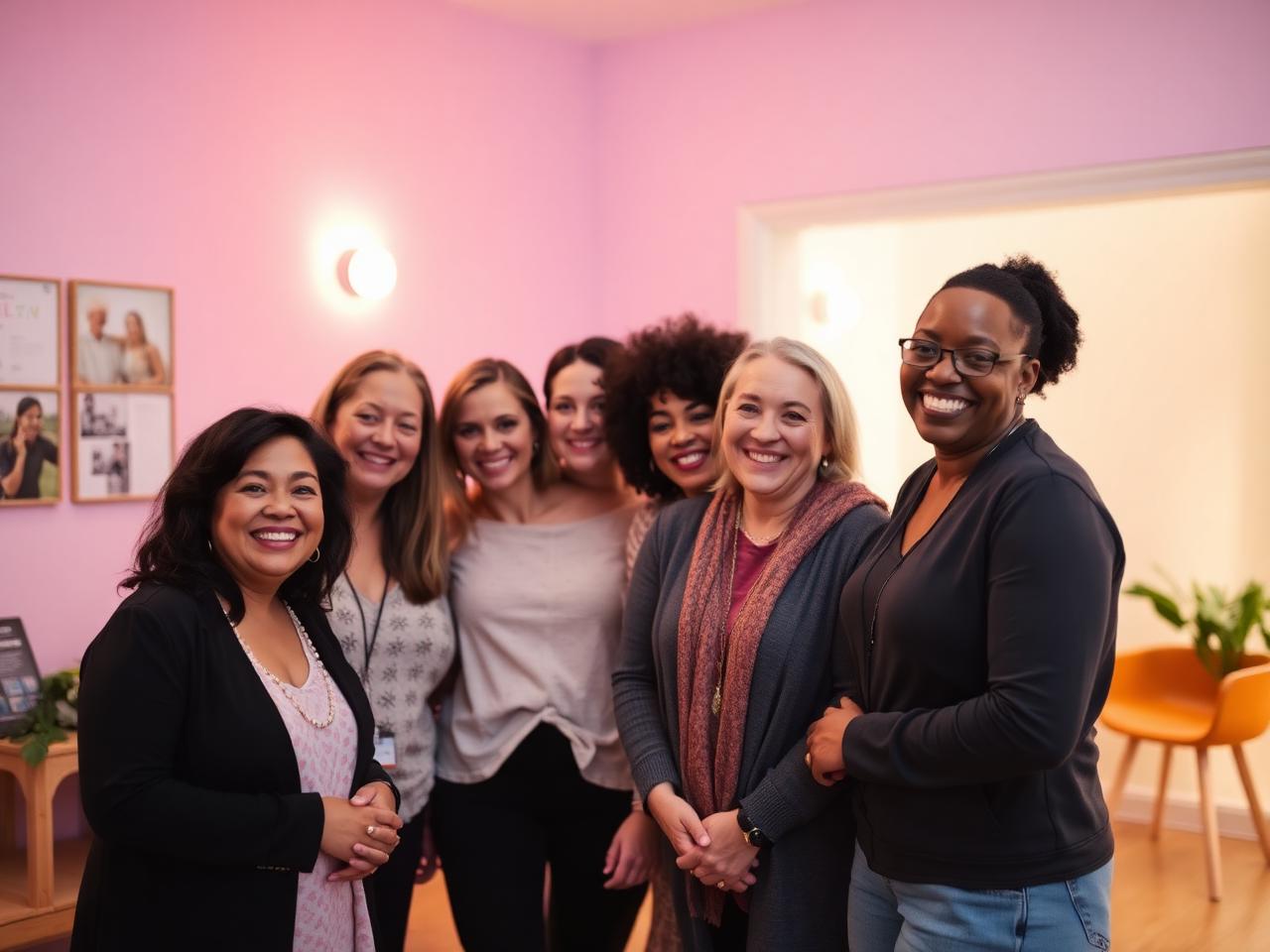 Mulheres trans e cis acolhidas juntas em um espaço comunitário de saúde